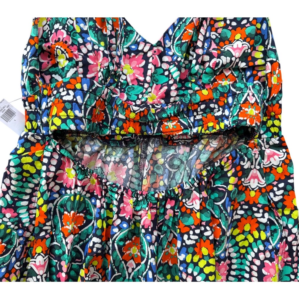 Old Navy Floral Paisley Midi Sundress Multicolor Smocked Sleeveless NWT Size L - Picture 7 of 10